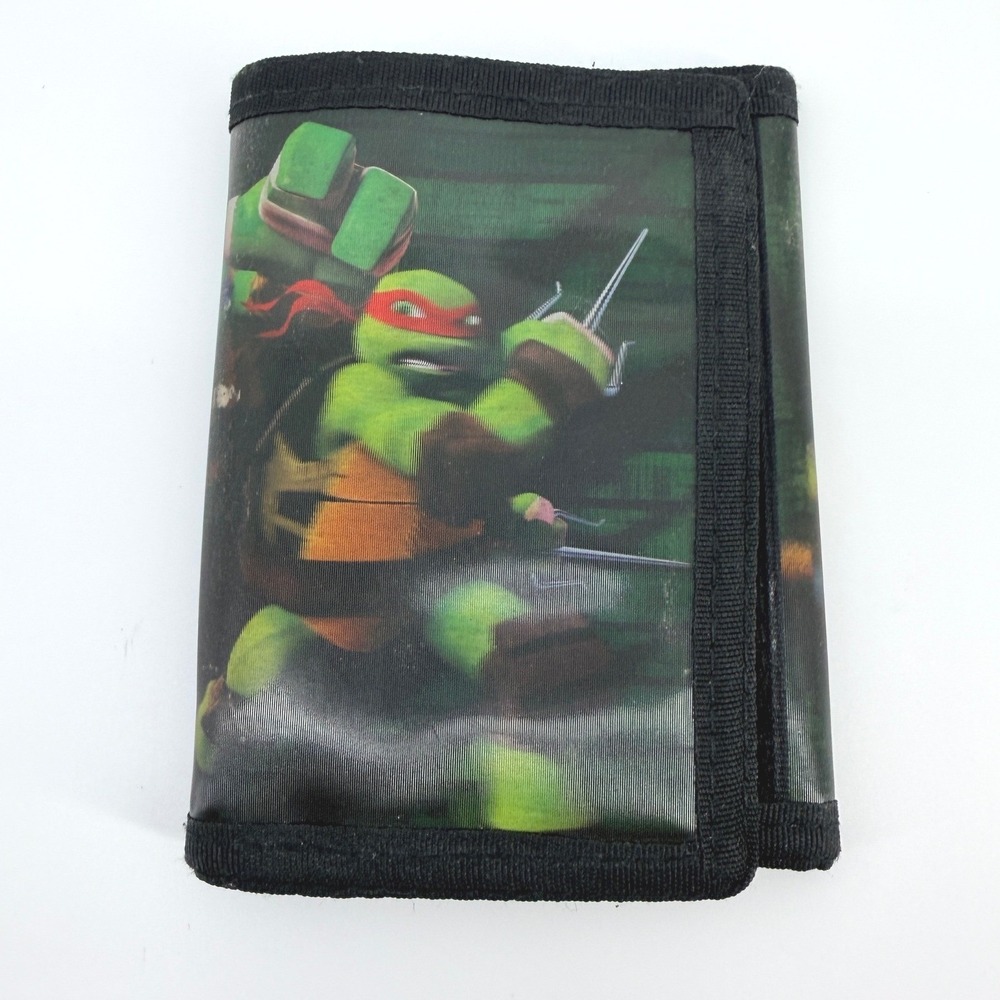 Teenage Mutant Ninja Turtles TMNT Trifold Wallet Black Graphic Print Card Slots